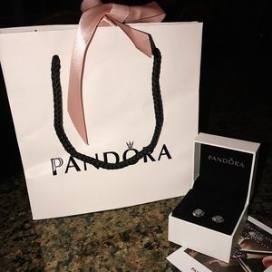 PANDORA Signature Stud Earrings, Clear CZ